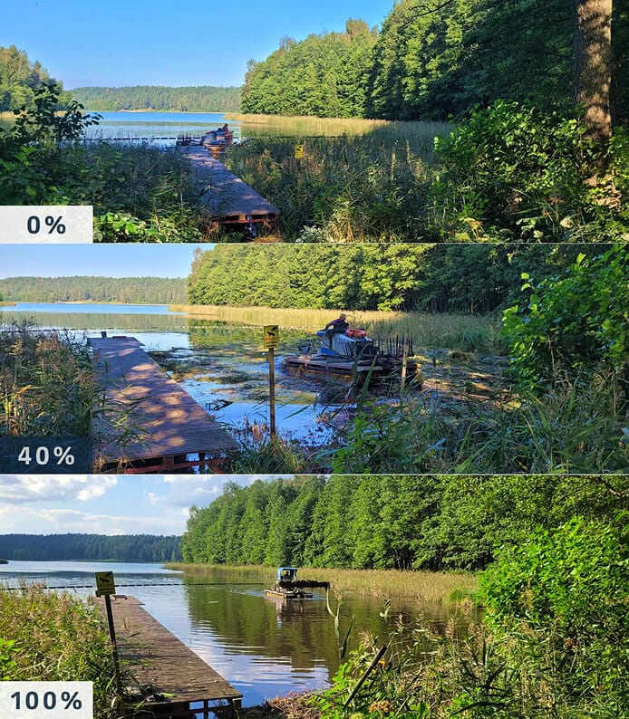 Vandens augalų valymas