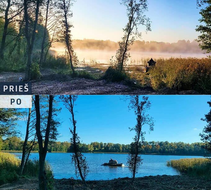 Vandens augalų pjovimas